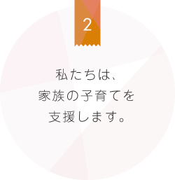 私たちは、家族の子育てを支援します。