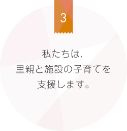 私たちは、里親と施設の子育てを支援します。